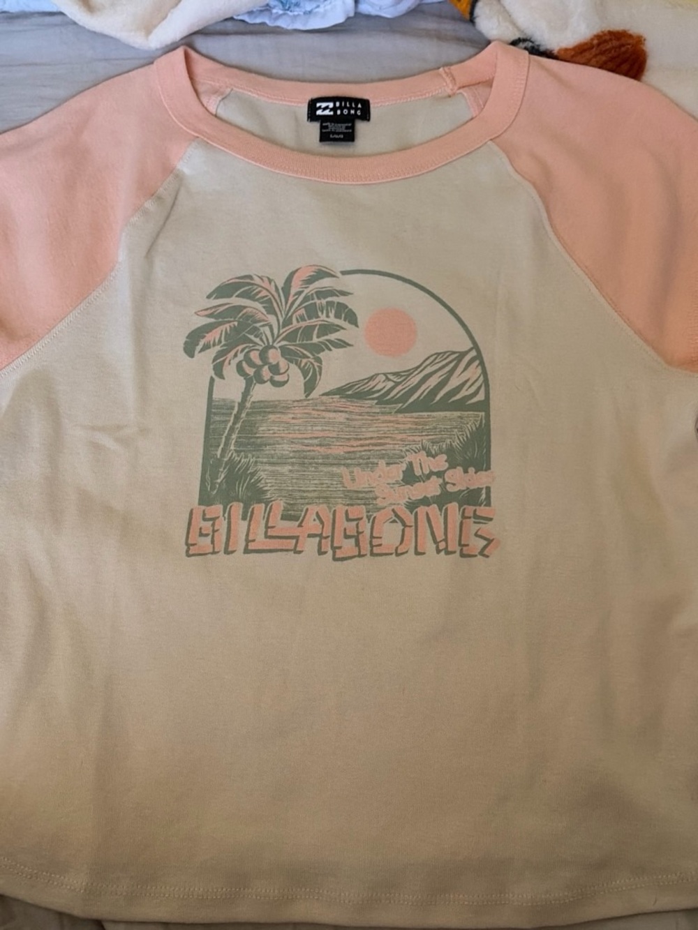 Billabong Kids Cream & Pink Raglan Palm Graphic Sweatshirt